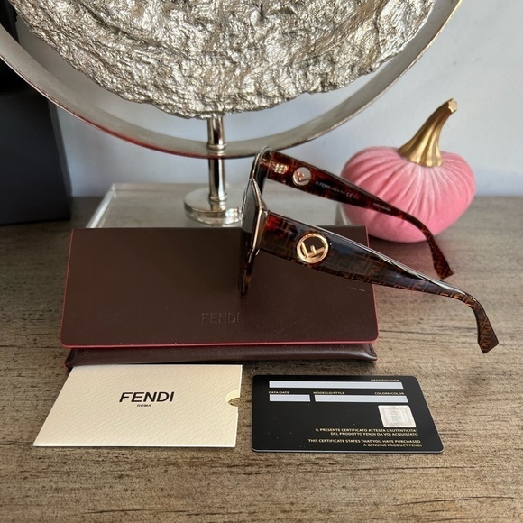 FENDI F is FENDI FF 55mm Havana Cat Eye Sunglasses - Picture 5 of 14